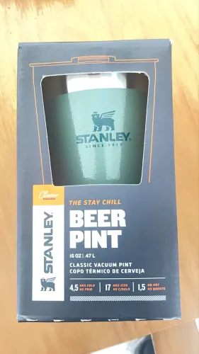 Copo STANLEY NOVO verde original 473ml com tampa e abridor de garrafa original 