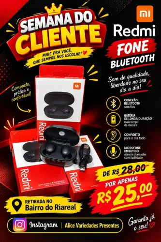 Fone Bluetooth Redmi 