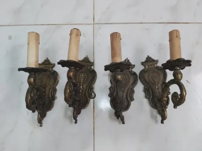 Kit de Arandelas, de parede, colonial, em metal