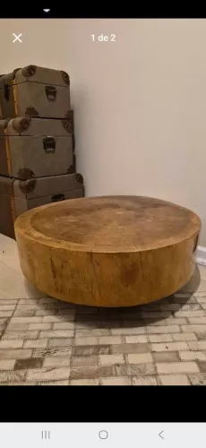 Mesa de centro tora madeira maciça