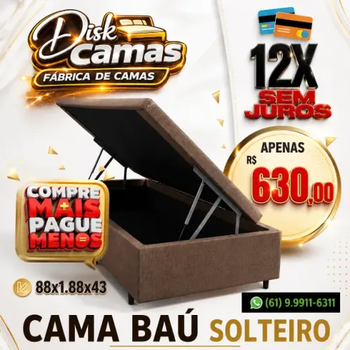 Cama Baú Solteiro Barata Direto da Fábrica DF e Entorno