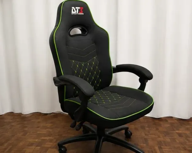 Cadeira Gamer DT3 Preta e Verde | Reclinável | Regulagem de Altura | Excelente Estado