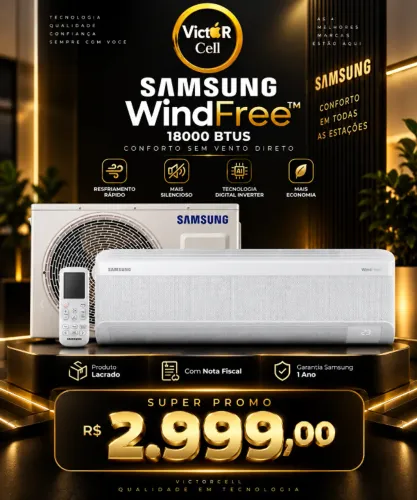 (18000 BTUS) Ar Condicionado Samsung Wind Free