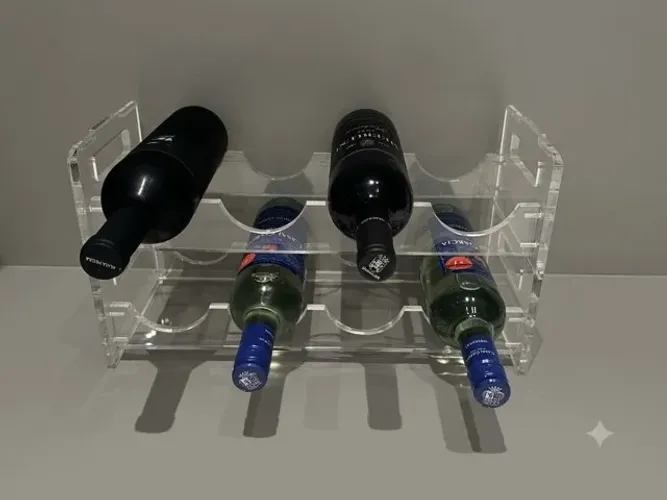 2 Porta vinhos de 8 garrafas em acrílico (4 cada) - CB2
