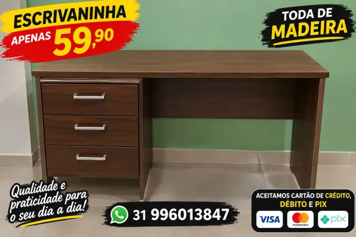 Escrivaninha por 59,90 em excelente estado aceitamos cartão de crédito, débito,pix