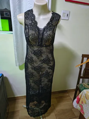 Camisola de Renda Preta Intimissimi