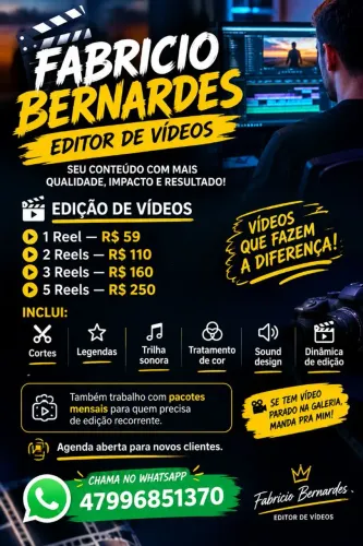 Editor de vídeos para reels, shots, tiktok, youtube,.