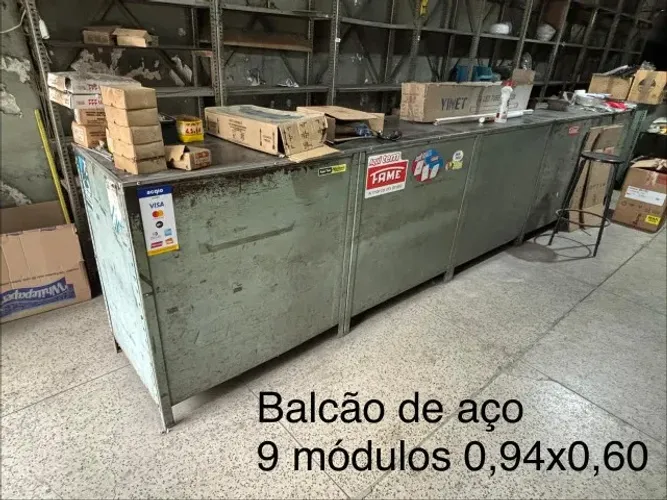 Balcão de Aço para Comércio / Oficina / Loja - 9 Módulos (0,94m x 0,60m)