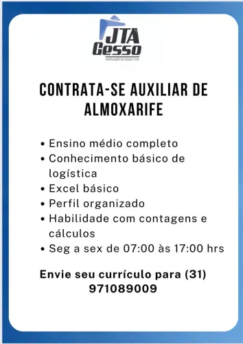 Auxiliar de almoxarifado