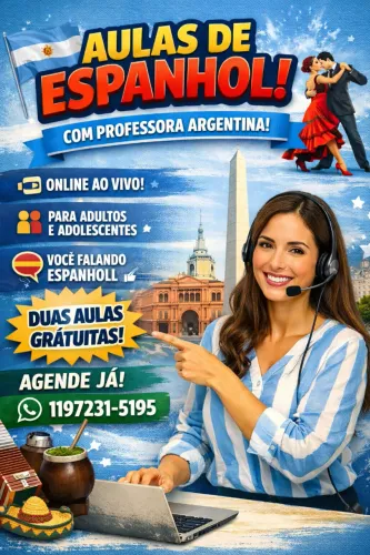 Aulas de Espanhol com Professora Nativa- Adultos e Adolescentes- Online 