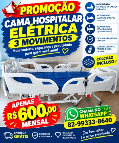 Cama hospitalar. Elétrica . Motorizada 82- *