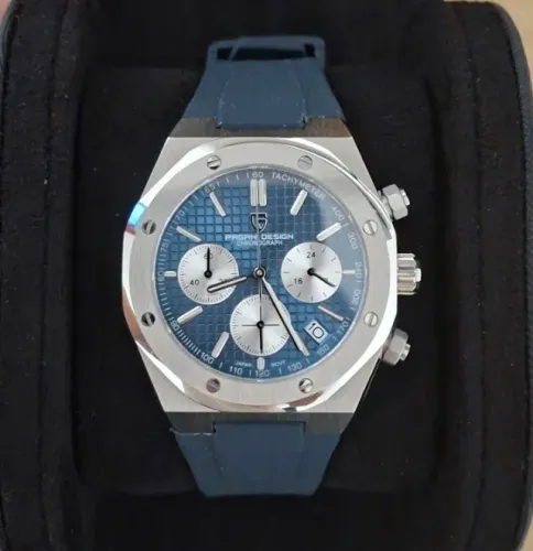 Relógio Pagani Design PD-1707 aço inoxidável prata - duas pulseiras