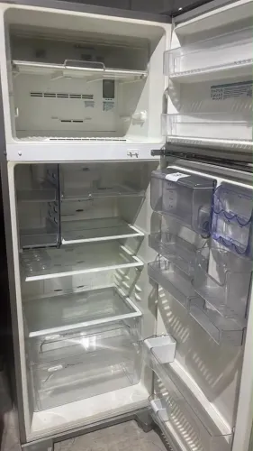 Geladeira inox com fogão 