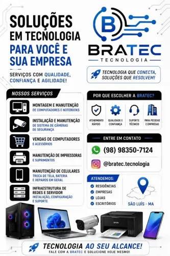 BRATEC Tecnologia | Manutenção de Computadores, Celulares, Câmeras e Redes