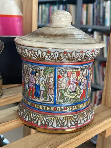 Potiche cerâmica vaso porcelana pote antigo porta joia caixa
