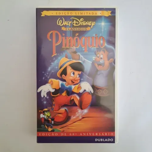 Fita VHS Disney Clássicos - Pinóquio - NTSC, dublado