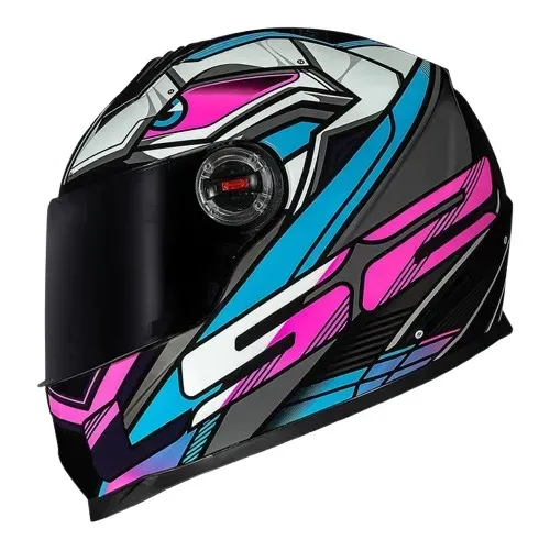 Capacete Ls2 FF358 Classic Xdron Cyan Rosa - somos loja, parcelamos