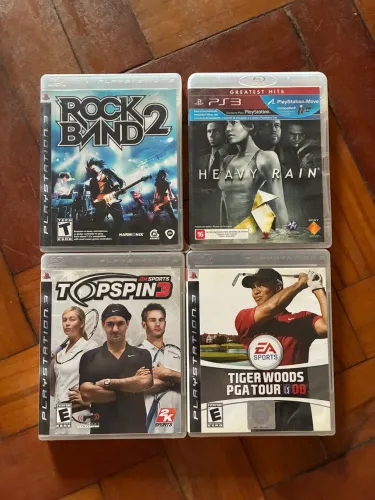 lote 4 jogos ps3 rock band heavy rain