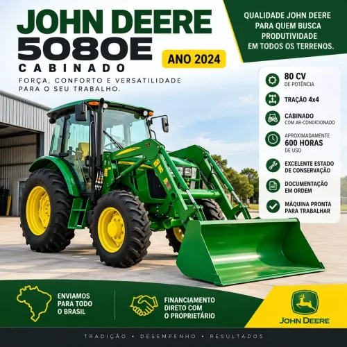 JOTRATOR JOHN DEERE 5080E CABINADO - ANO 2024