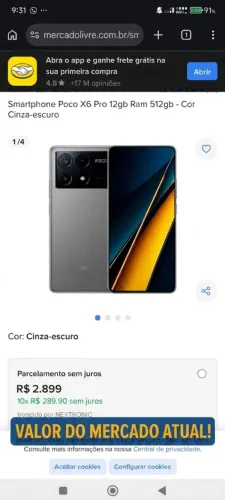 POCO X6 PRO 5G BRANCO COM NFC