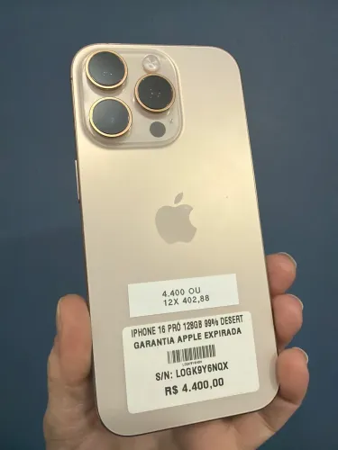 iPhone 16 pro 128gb bateria 99% com nota fiscal