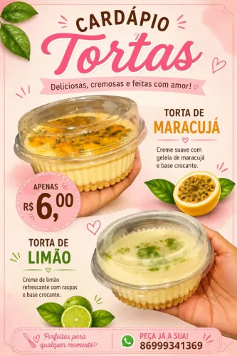 Vende Se Tortinhas De Maracujá e Limão