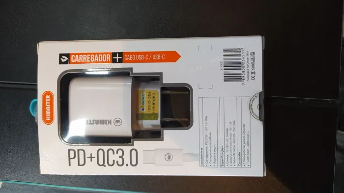 Carregador cabo USB-C 40W