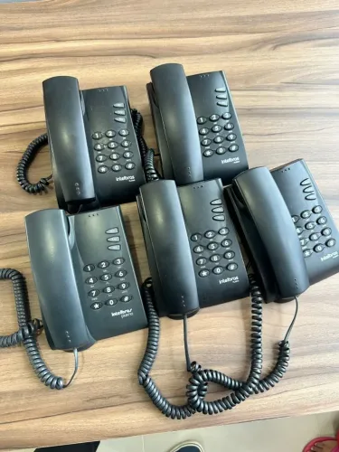 05 telefones intelbrass com fio pleno