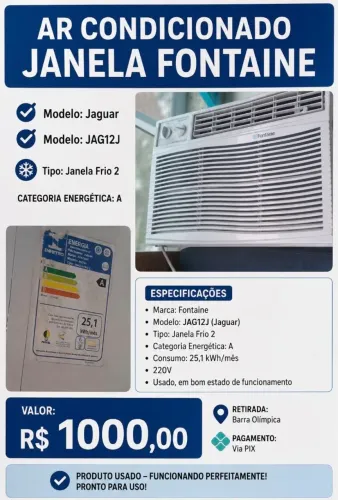 Ar Condicionado 12 mil btus R$ 800 Oportunidade!!!!