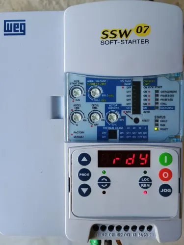 SOFT-STARTER WEG 45A com IHM DIGITAL 220/575 V trifásico, 15 cv em 220 e 30 em 380 testada