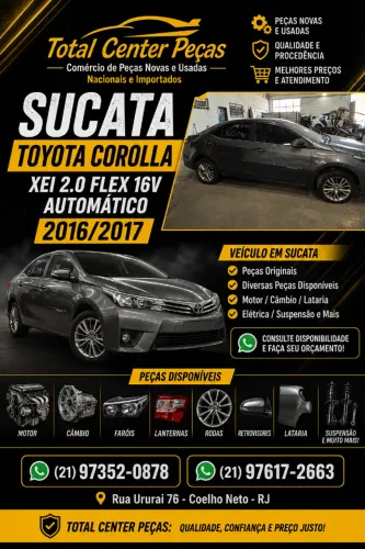 PEÇAS SUCATA TOYOTA COROLLA 2016/2017