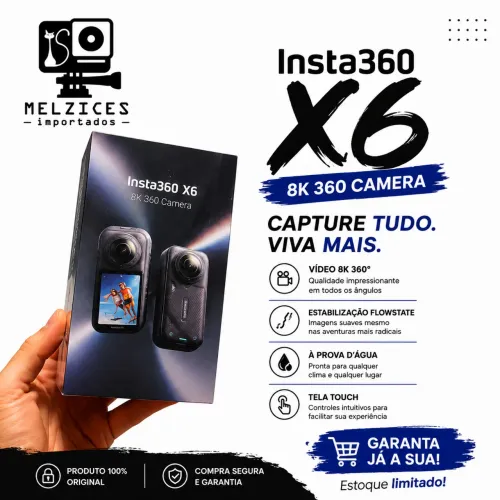 CÂMERA INSTA360 X6 LACRADA C/ GARANTIA E NF
