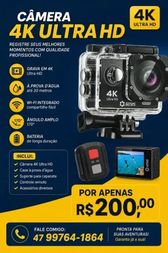 Câmera 4k ultra HD