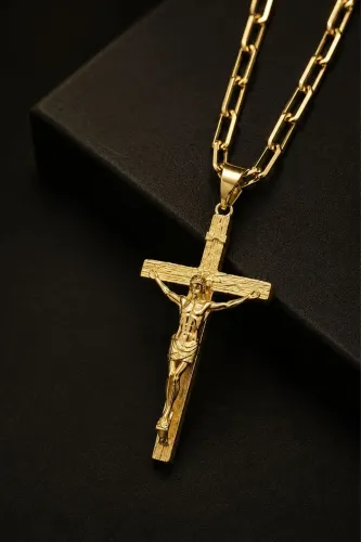 Crucifixo Wood em Ouro 18k 750