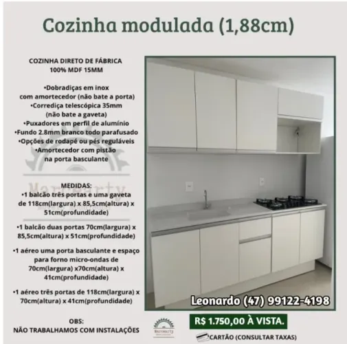 Cozinha Modulada 100% MDF | Pagamento Só na Entrega 
