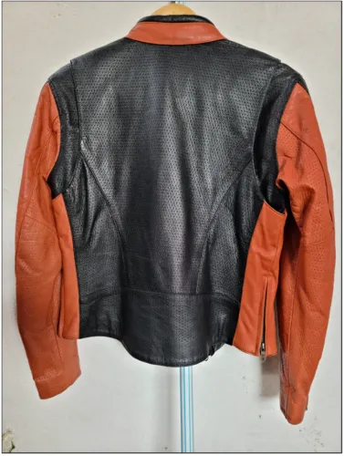 Jaqueta  Harley Davidson original de couro preta laranja tamanho M