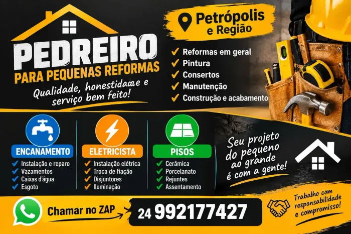 Pedreiro reforma em geral.