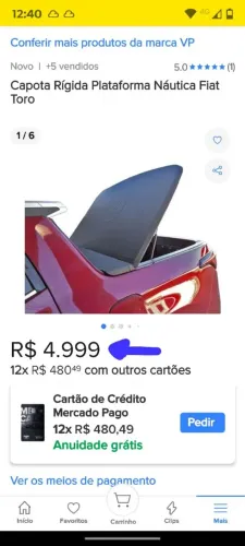 Capota rígida para Fiat Toro