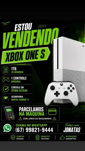 ? Xbox One S 1TB + Controle Original + Mortal Kombat 11 | Parcelamos na Maquininha