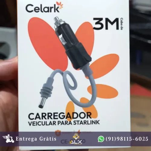 Carregador P/ Starlink Veicular Celark - Cabo 3 Metros *ENTREGA GRÁTIS*