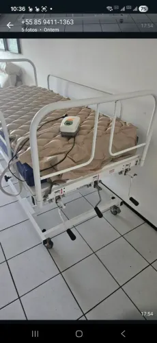 Cama hospitalar 3 manivelas 2 colchoes nova