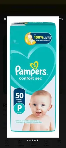 Fralda Pampers Confort Sec P 50 unidades