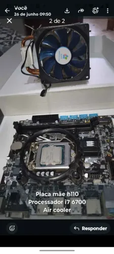 Kit processador I76700 placa mãe ddr4 lga1151 e Air culler