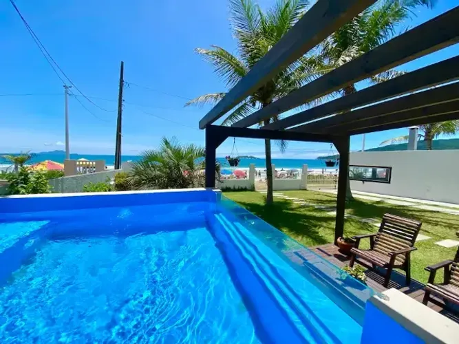 Casa frente ao mar de 4 dorms, Ar, Jacuzzi, Ingleses, Fpolis SC
