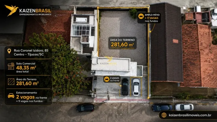 Sala Comercial com Amplo Terreno e Projeto Aprovado no Centro de Tijucas