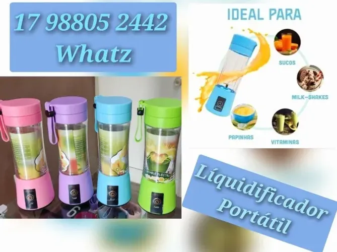 Mini Liquidificador , sem fio , com 4 lâminas, pronta entrega.