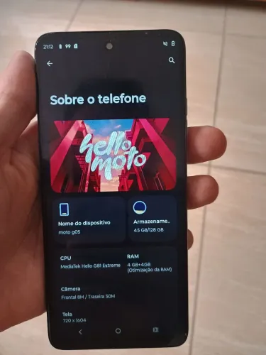 Moto G05 128GB de espaço interno