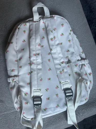 Mochila branca florida nova