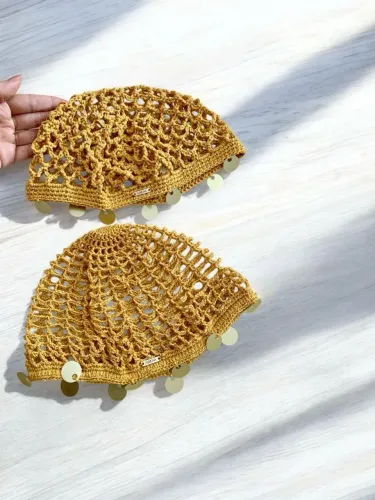 Touca crochê headpiece