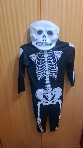Fantasia Halloween do Esqueleto para crianças de 2 a 4 anos